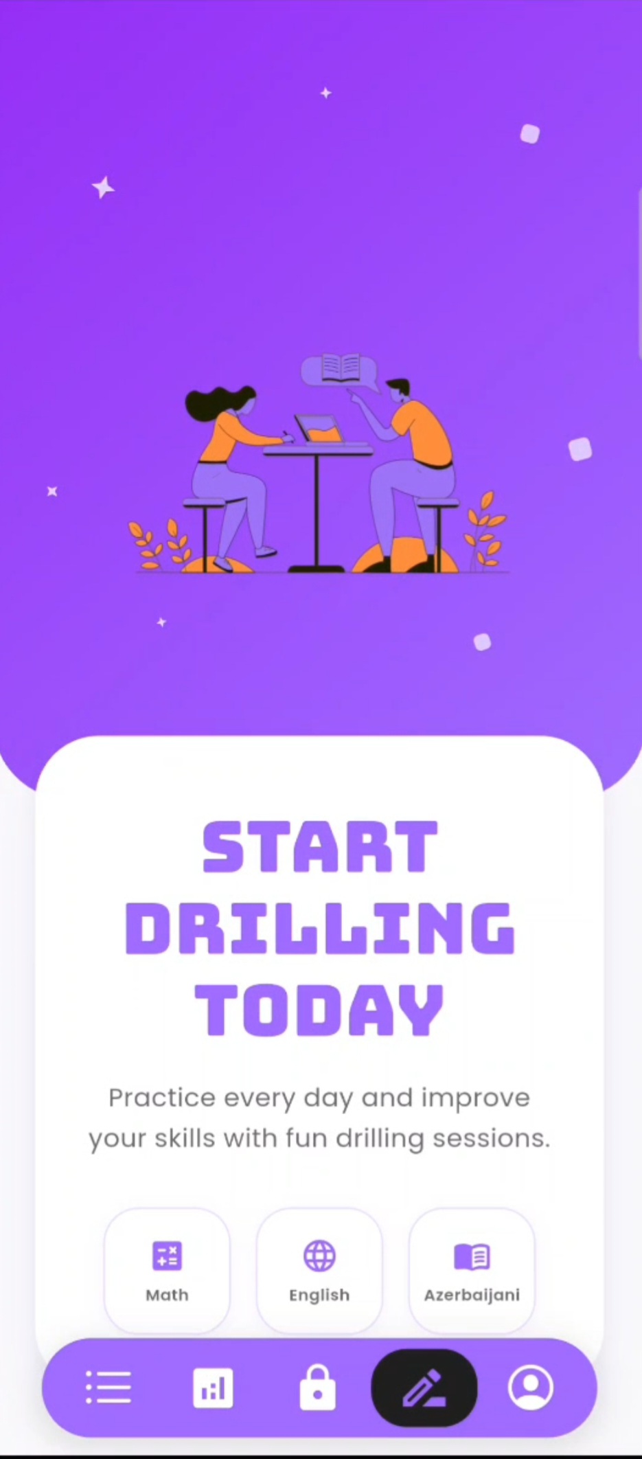 Limitsiz drill — məşq ekranı